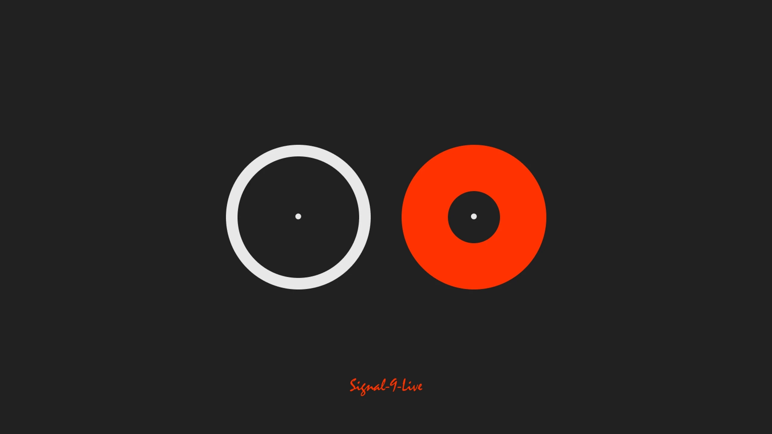 Animated Tap-BPM motion study with the white and orange record circles dramatically pinching, twisting, and recoiling
