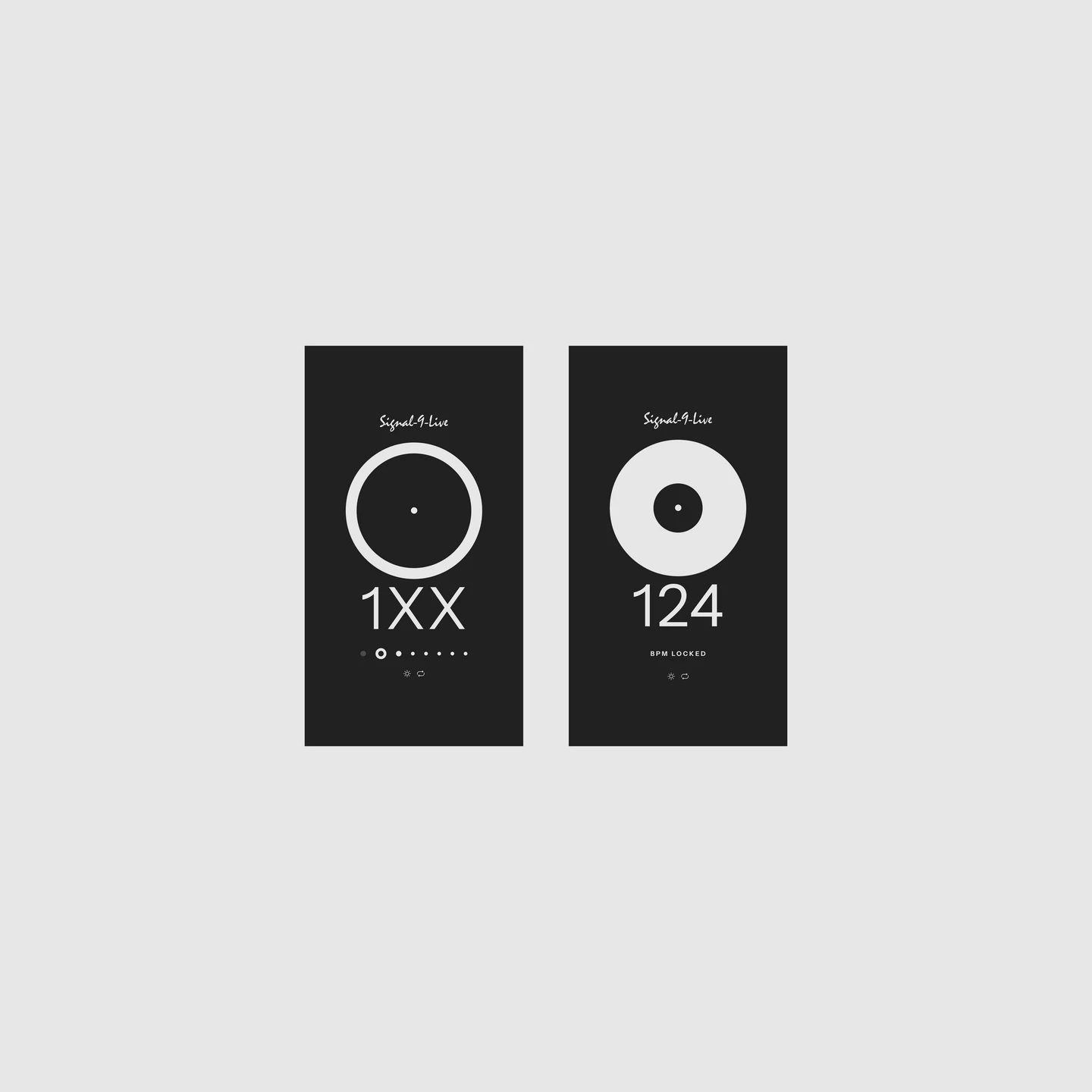 Dark theme mobile frames showing Tap-BPM tap feedback